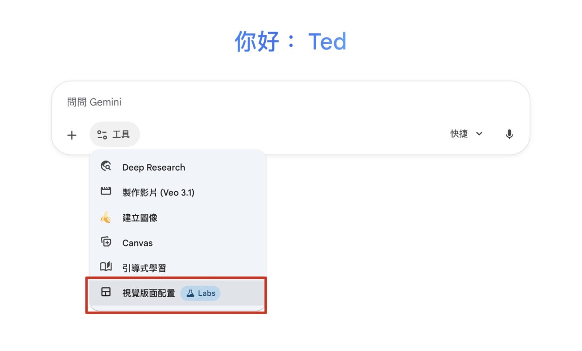 Gemini Google Gemini 視覺化版面配置 動態檢視 Gemini 視覺化版面配置 Gemini 動態檢視