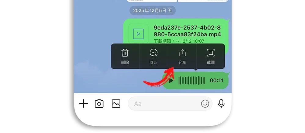 LINE 錄音檔 下載 儲存 保存