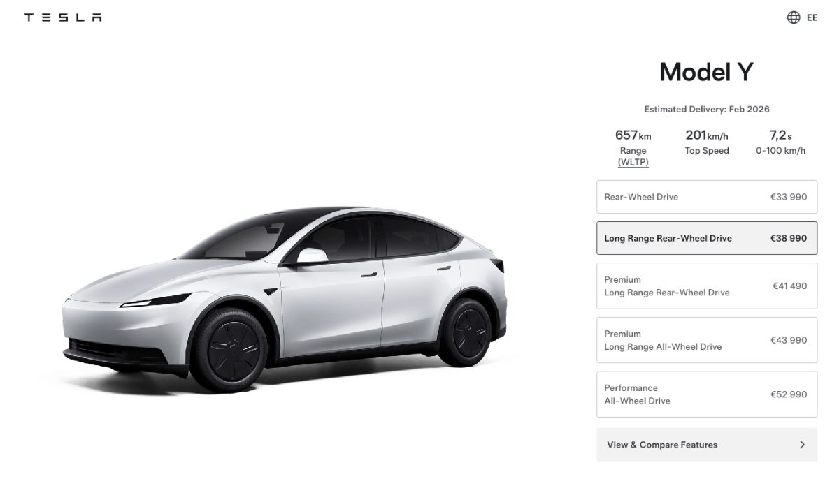 特斯拉 Tesla Model Y 平價版 Model Y Model Y Standard AWD Model Y All-Wheel Drive
