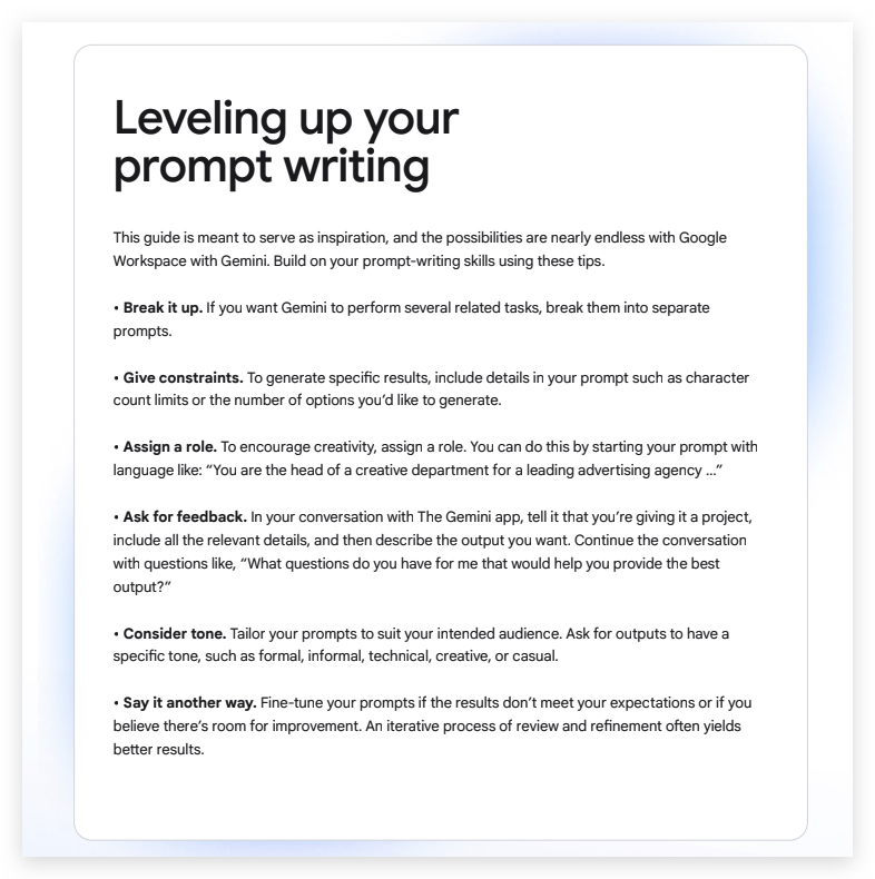 Gemini Prompting guide 101