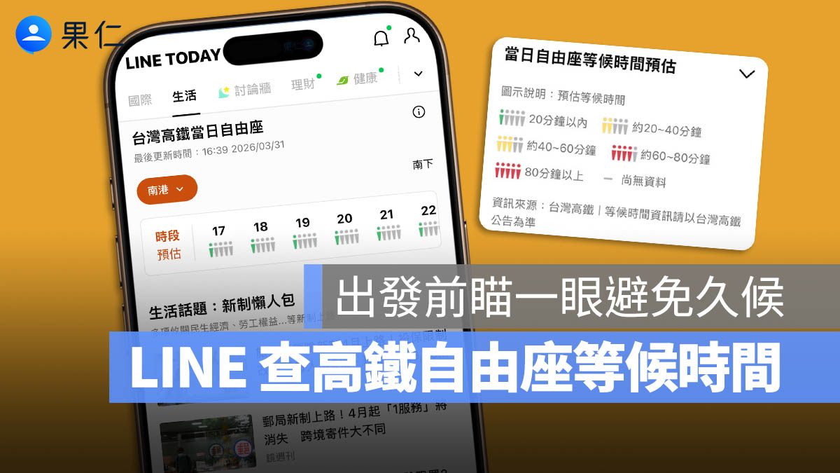 LINE TODAY 高鐵自由座