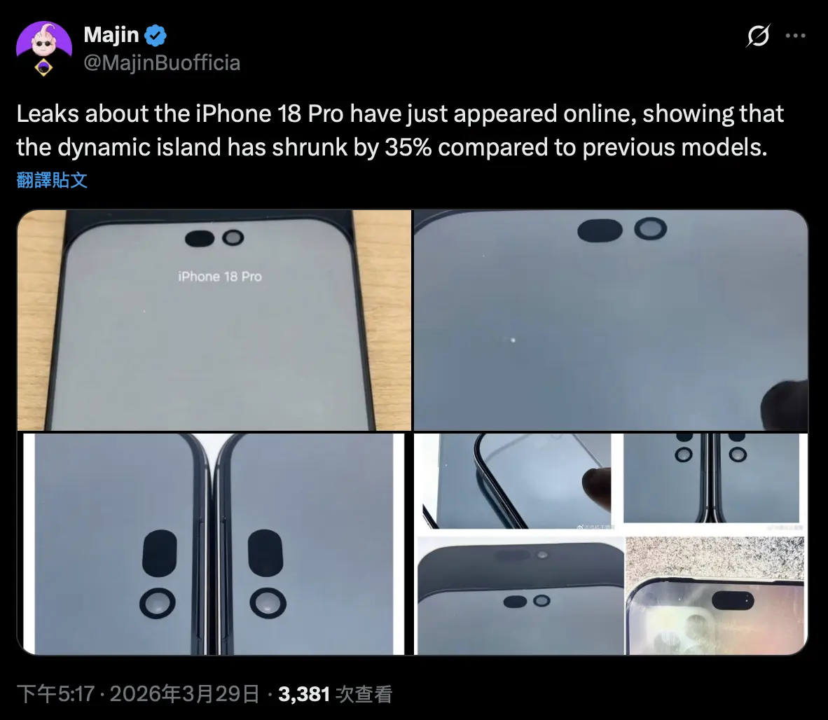 iPhone 18 Pro 動態島 Face ID