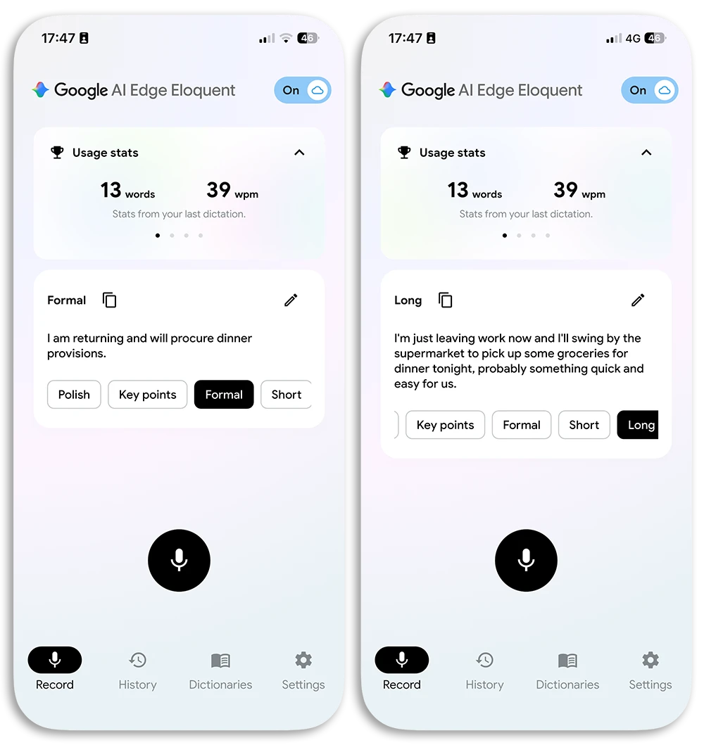 Google AI Edge Eloquent 語音轉文字