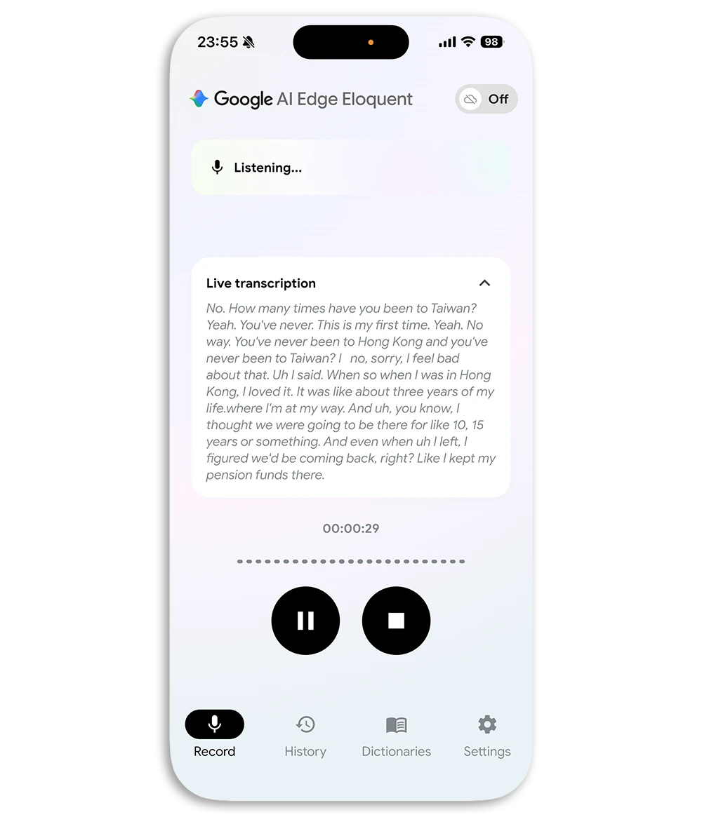 Google AI Edge Eloquent 語音轉文字