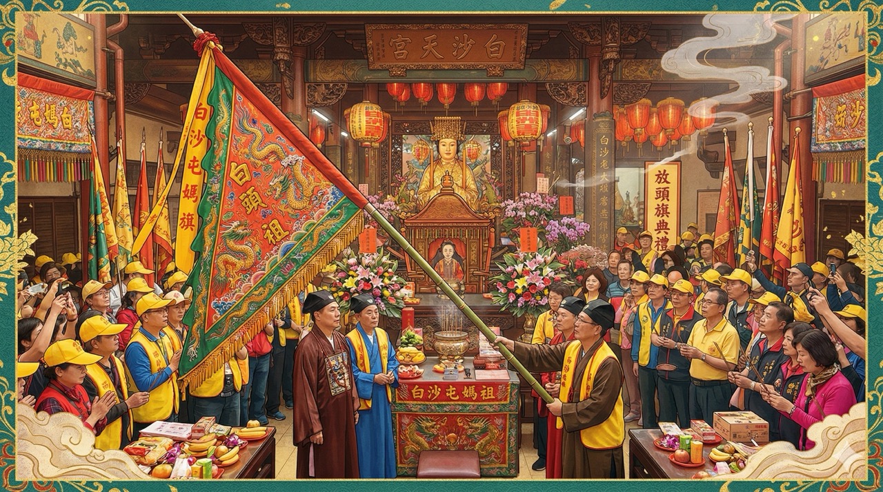 白沙屯媽祖放頭旗