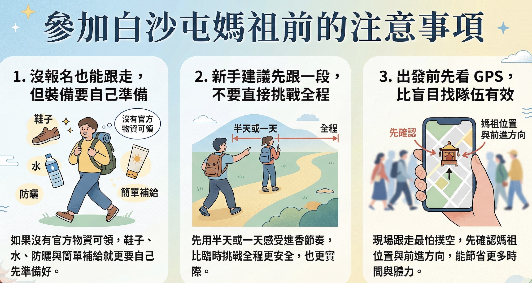 參加白沙屯媽祖前的注意事項