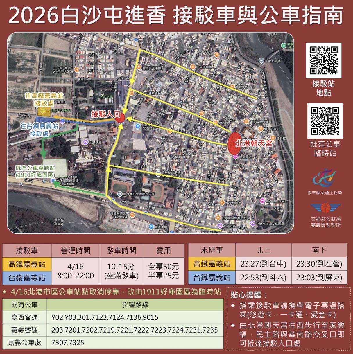 雲林縣政府規劃「北港-高鐵嘉義站」接駁車