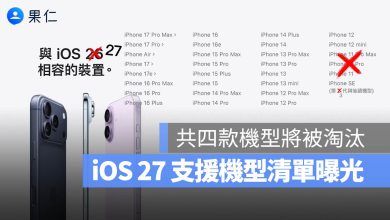 iOS 27 支援機型清單