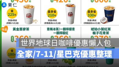 世界地球日咖啡優惠懶人包！7-11 買 2 送 2、全家第 2 杯 10 元、星巴克連 2 天買一送一次看
