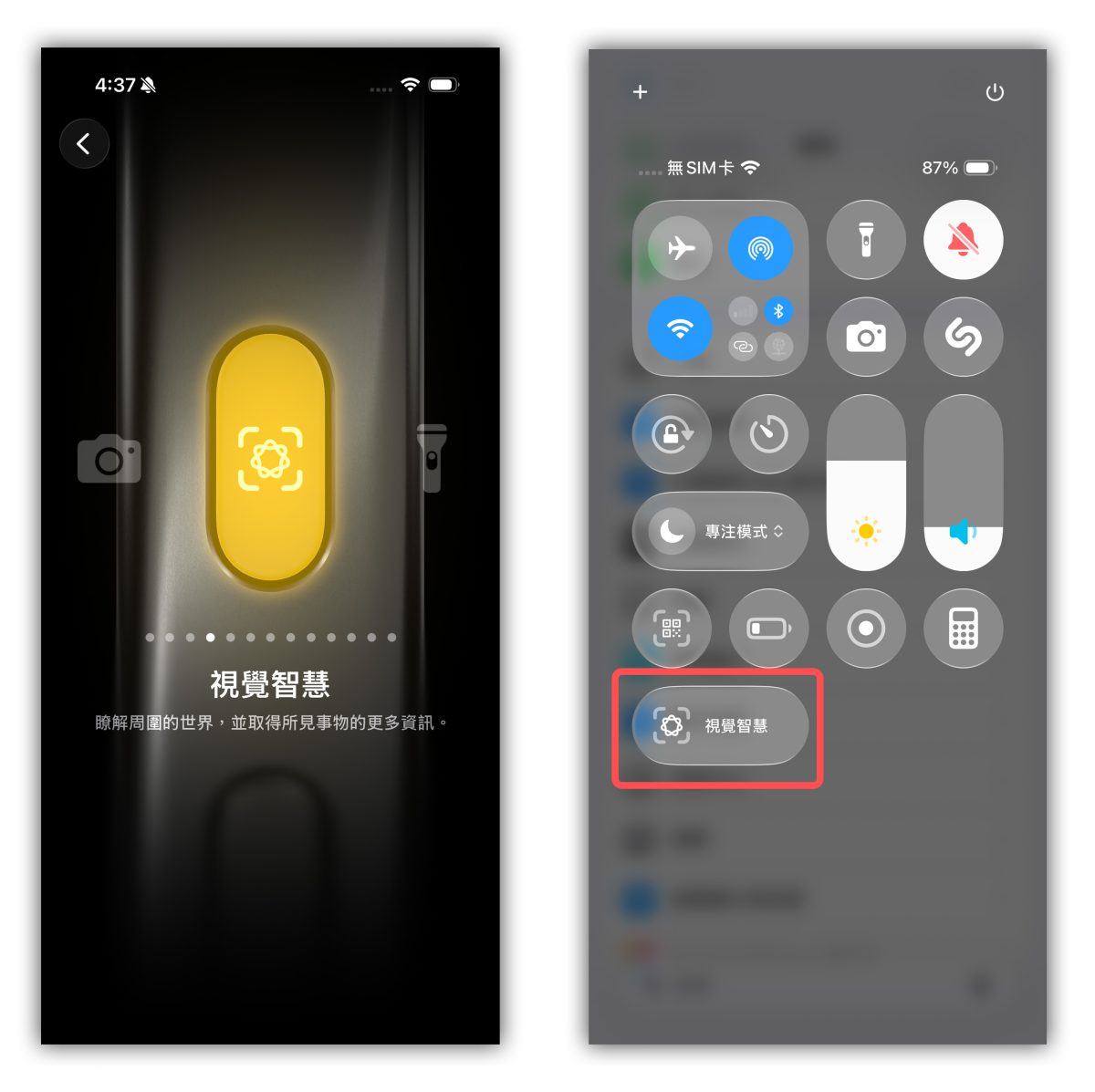 Apple Intelligence 視覺智慧 Apple Intelligence 視覺智慧 Visual Intelligence