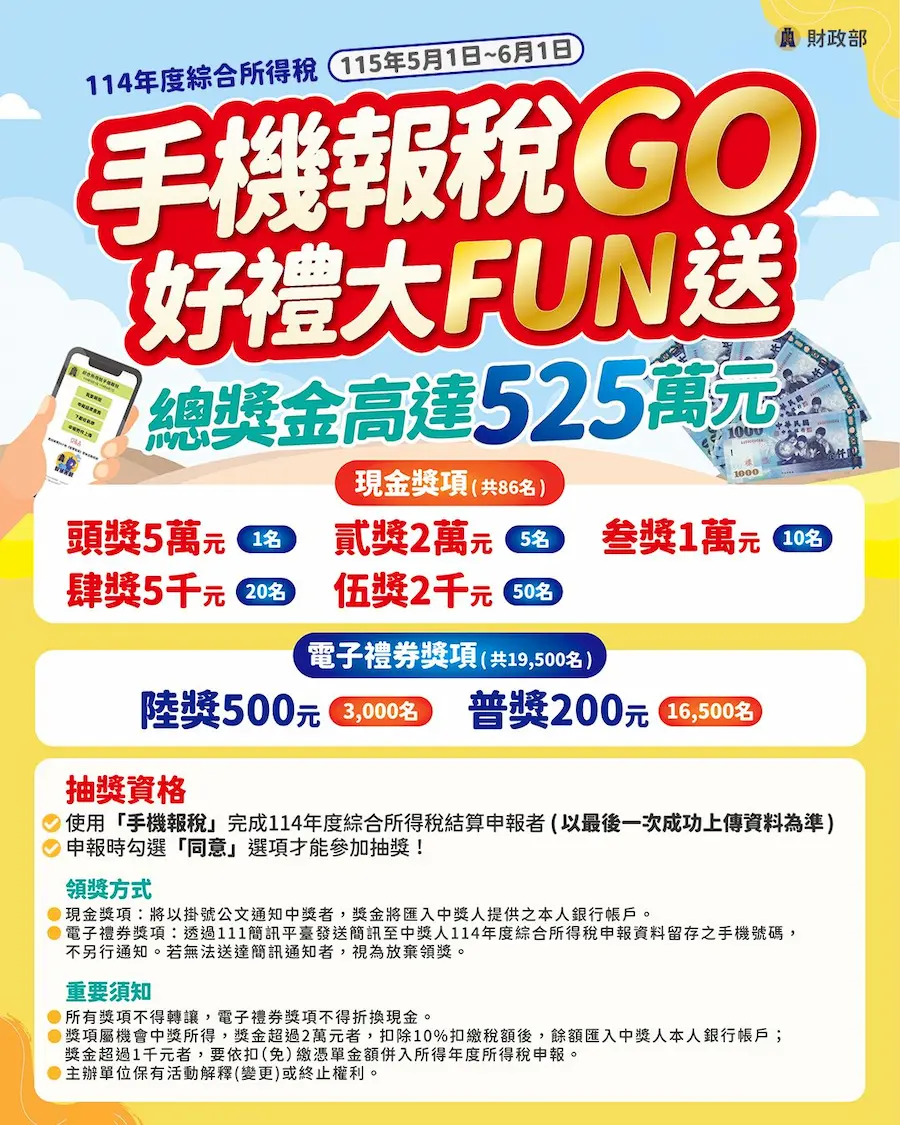 手機報稅 抽獎