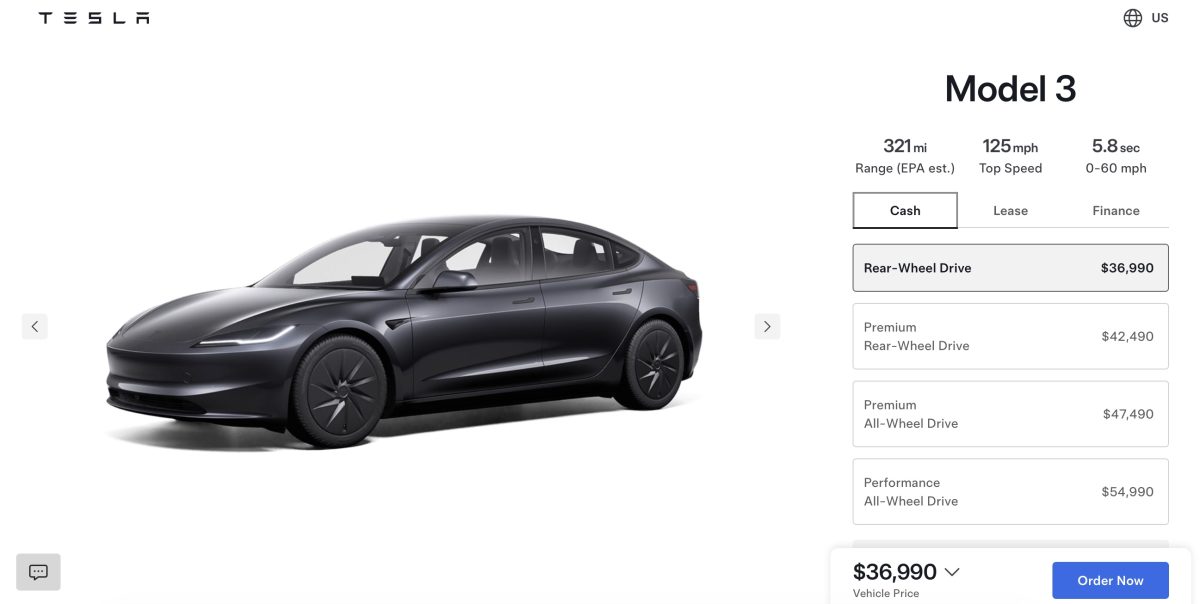 特斯拉 Tesla Model 3 簡配版 Model 3 Model 3 RWD Model 3 Standard