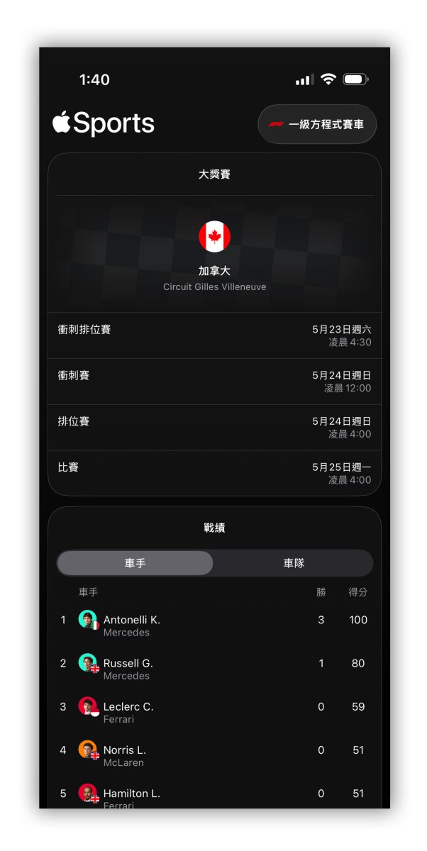 Apple Sport 運動 App