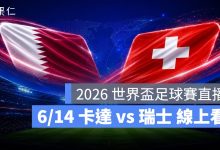 FIFA World Cup 2026 世界盃足球賽 世足賽 世界盃 世足賽程 世足賽直播 世界盃直播 轉播 LIVE 線上看 卡達 瑞士