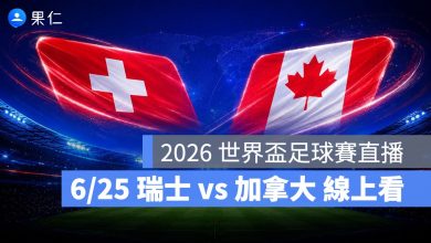 FIFA World Cup 2026 世界盃足球賽 世足賽 世界盃 世足賽程 世足賽直播 世界盃直播 轉播 LIVE 線上看 瑞士 加拿大