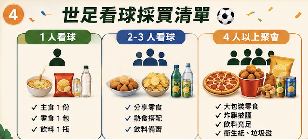 世足看球採買清單:照這樣買最省事