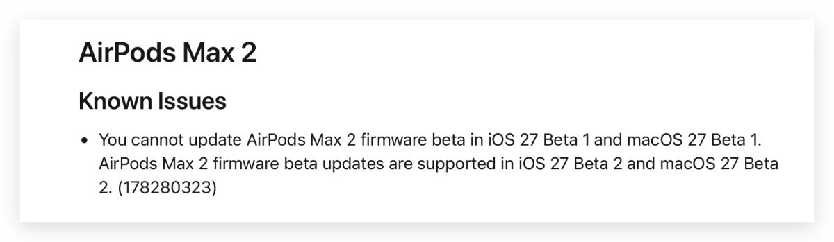 iOS 27 AirPods AirPods 韌體更新 AirPods Beta 韌體 AirPods Beta 韌體更新