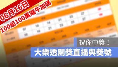 6月16日大樂透「100組100萬」端午加碼開獎直播:開獎號碼與加碼獎號查詢