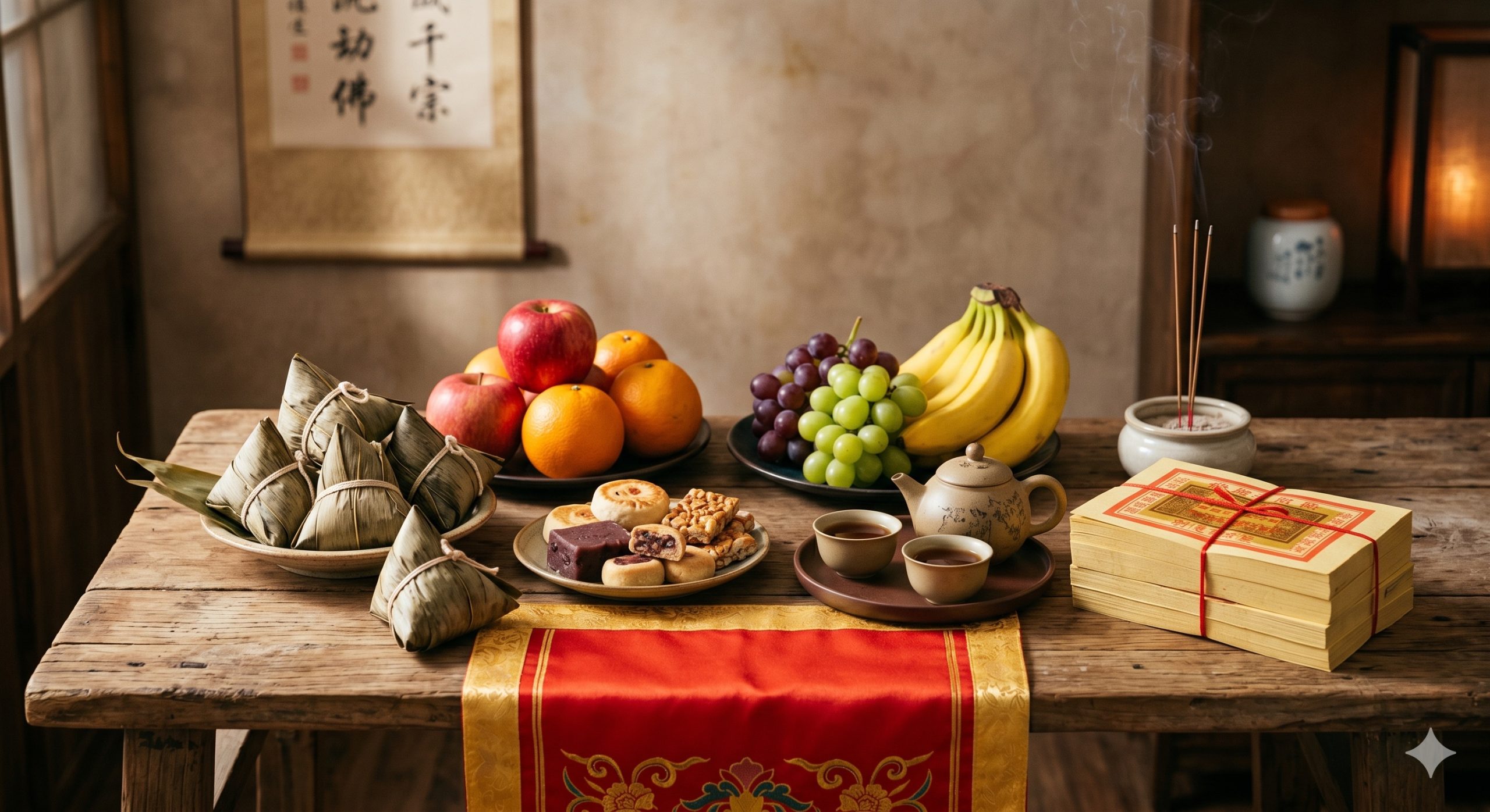 端午節拜土地公要供品示意圖