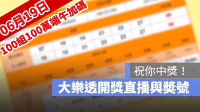 6月19日大樂透「100組100萬」端午加碼開獎直播：開獎號碼與加碼獎號查詢