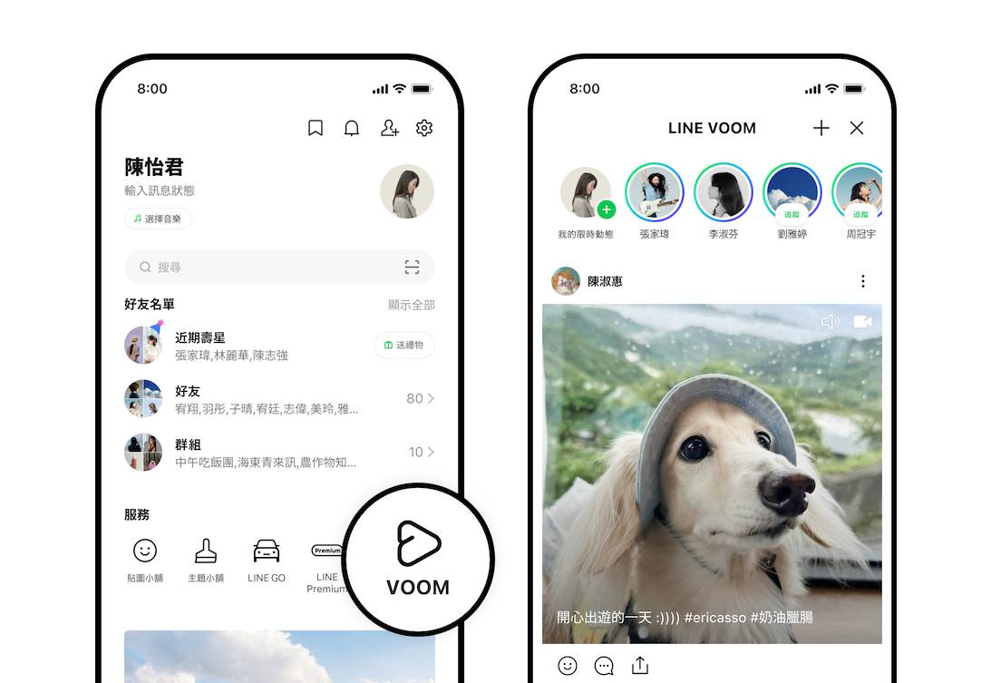 LINE VOOM 換位置