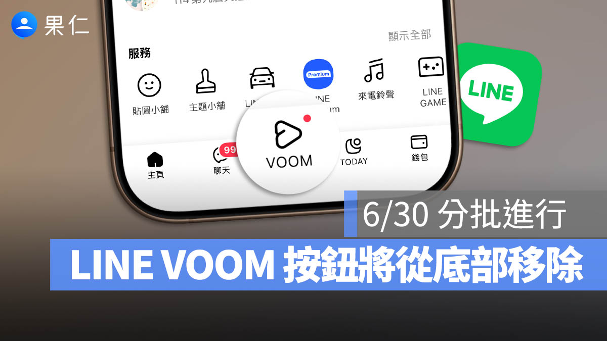 LINE VOOM 換位置
