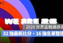 2026 國際足總世界盃戰績排名：32 強最新比分、16 強名單與淘汰賽對戰表。圖源：FIFA FB