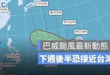巴威颱風爆發性增強！最新動態、路徑一次看，下週後半恐接近台灣