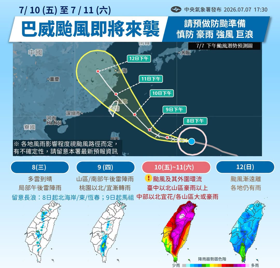 中央氣象署製颱風動態圖