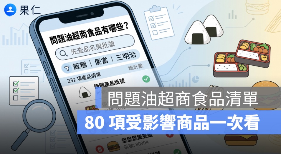 問題油超商食品有哪些？飯糰、便當、三明治等 80 項受影響商品一次看