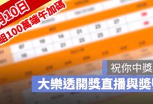7月10日大樂透「100組100萬」端午加碼開獎直播：開獎號碼與加碼獎號查詢
