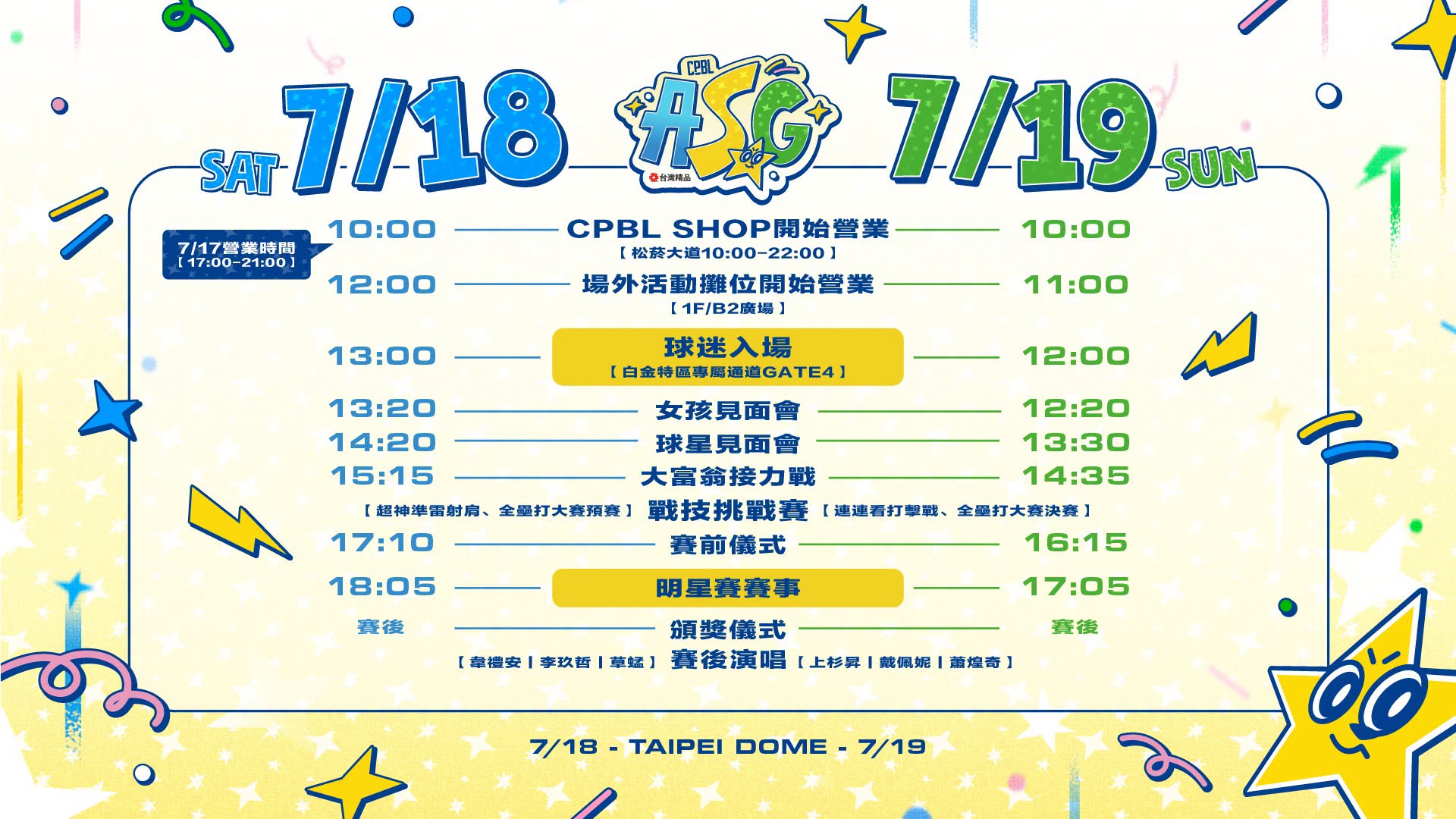 2026 中職明星賽賽程（圖源：CPBL FB）