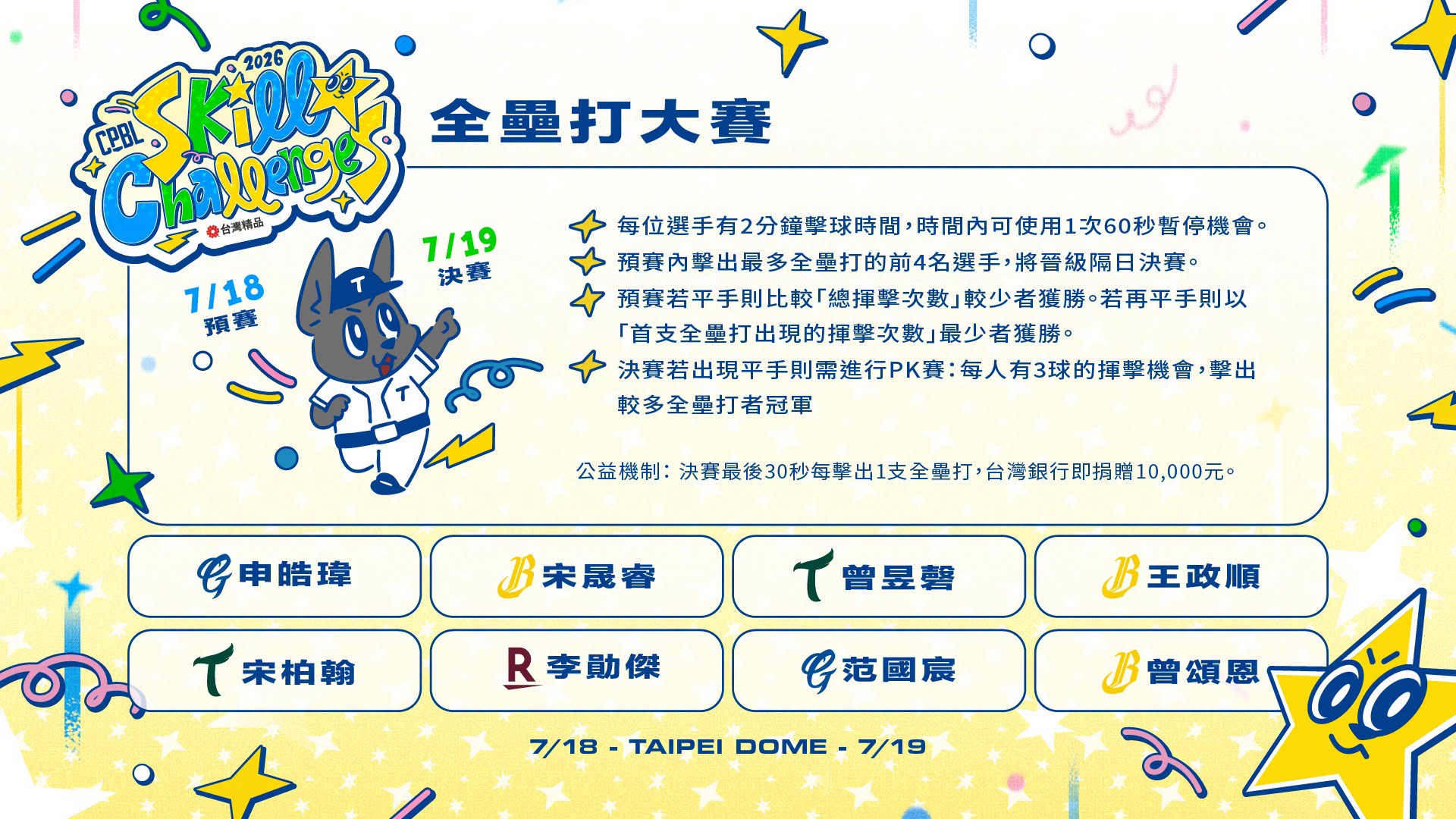 2026 中職明星賽賽程（圖源：CPBL FB）