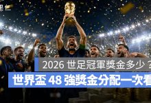 2026 世足冠軍獎金多少？冠軍 5,000 萬美元，48 強獎金分配一次看（示意圖）