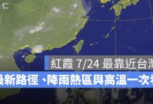 紅霞颱風恐生成！7/24 最靠近台灣，最新路徑、降雨熱區與高溫一次看