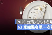 2026 台灣米其林完整名單：61 家摘星創新高，頤宮 9 連霸、台南新竹首度摘星