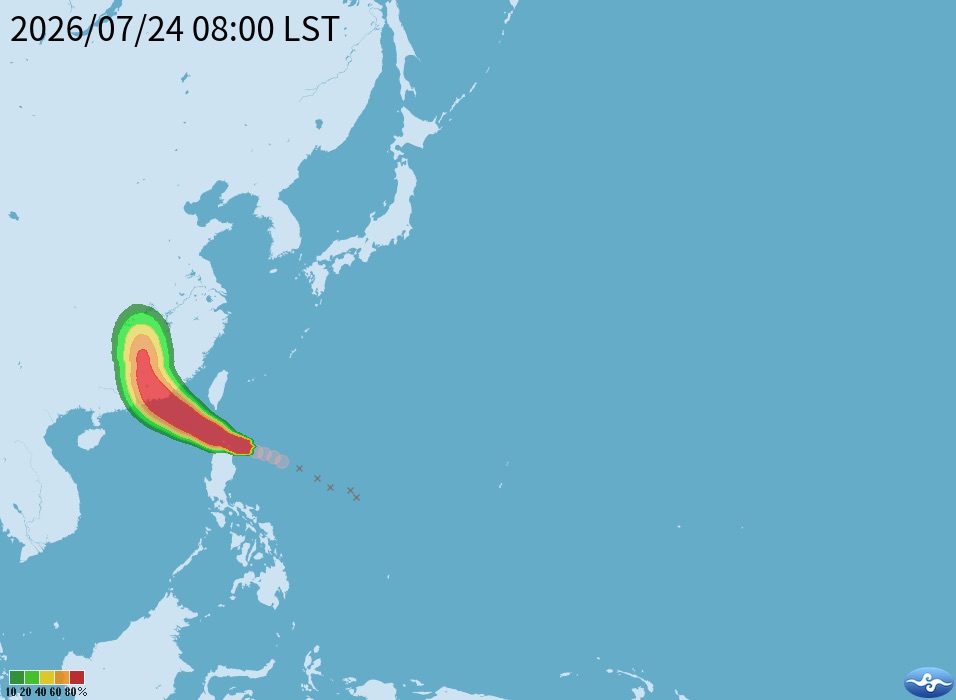 紅霞颱風路徑。中央氣象署