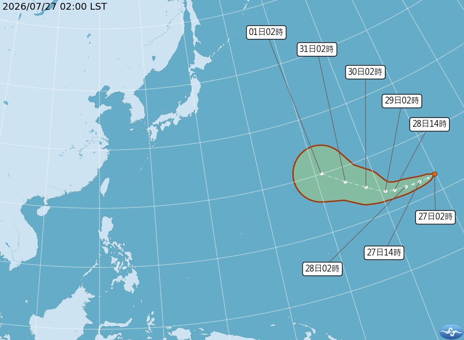 白海豚颱風最新動態。中央氣象署