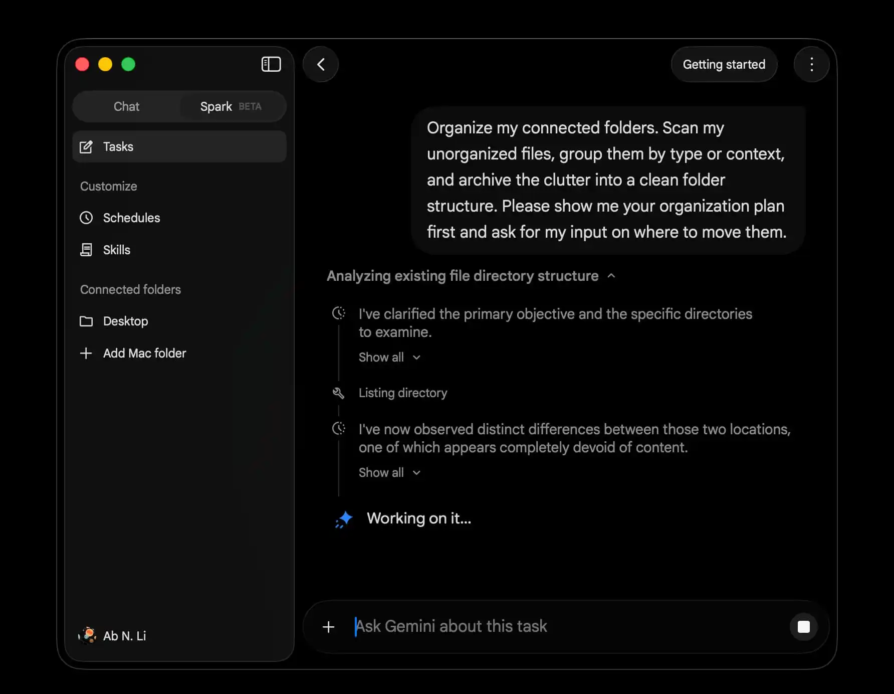 Gemini Spark for macOS